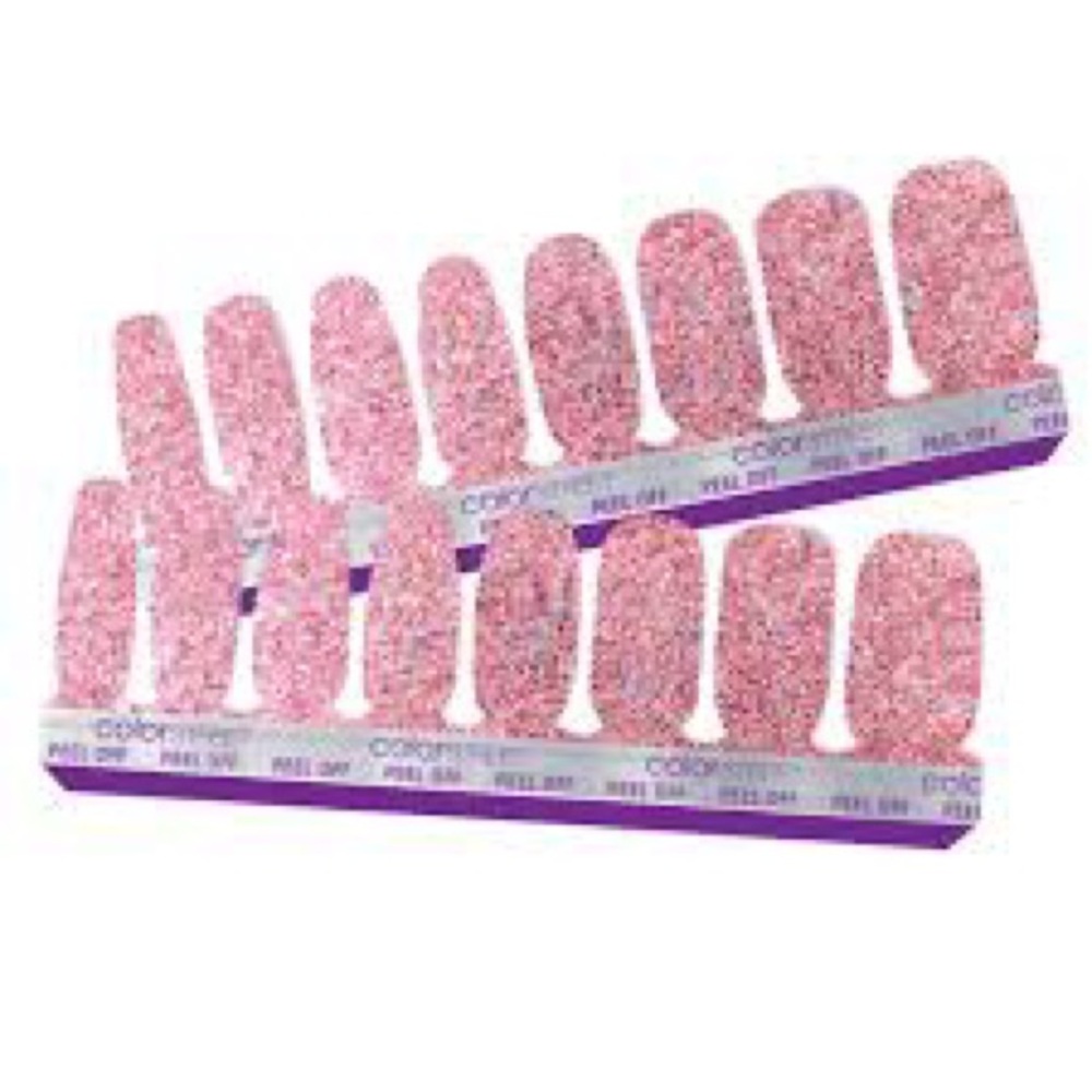 RETIRED GLITTERALLY CAN’T Color Street Petite Nail Polish Strips Sparkling Pink - Picture 5 of 9